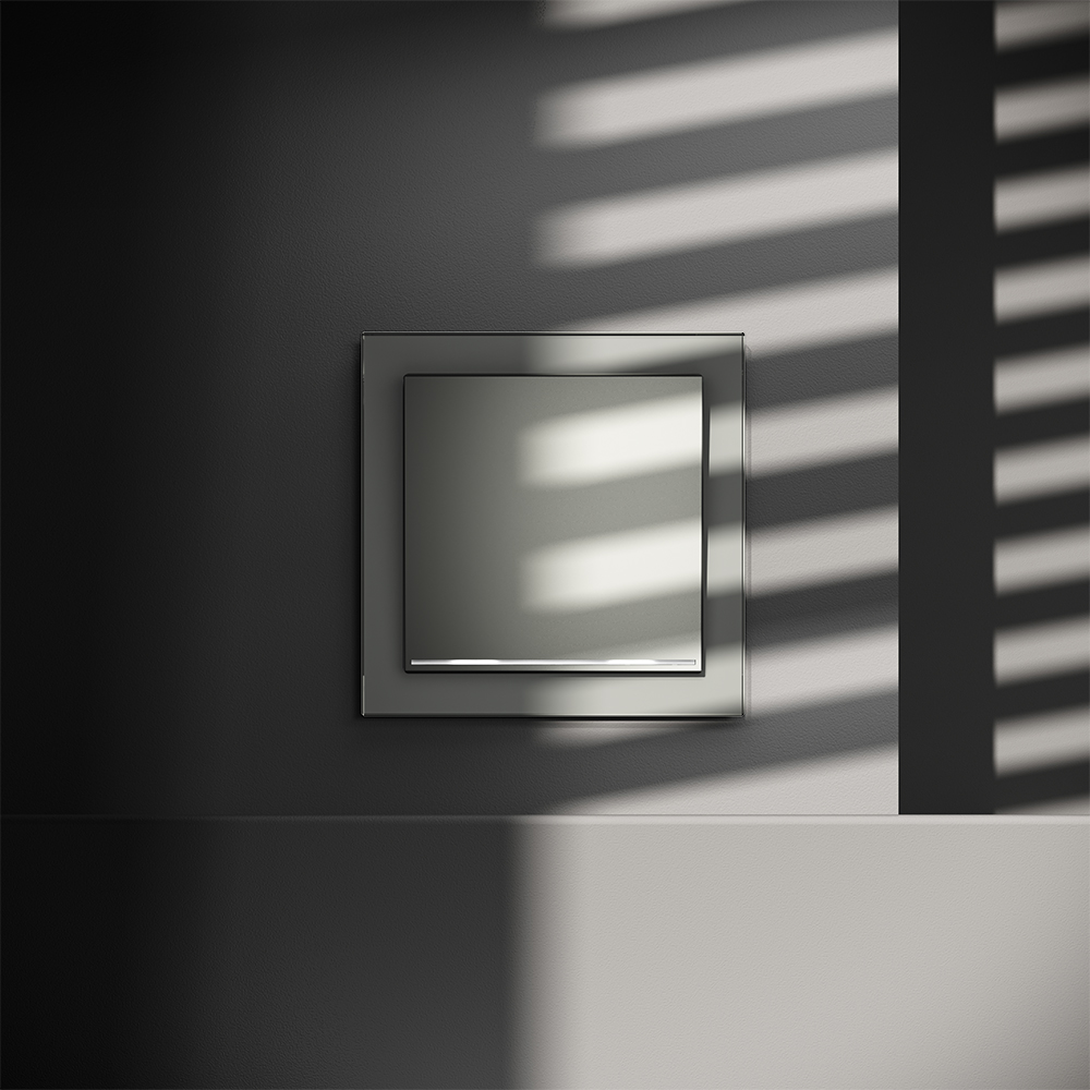 Выключатель одноклавишный встраиваемый Voltum S70 с подсветкой Сталь VLS010205 — изображение 4