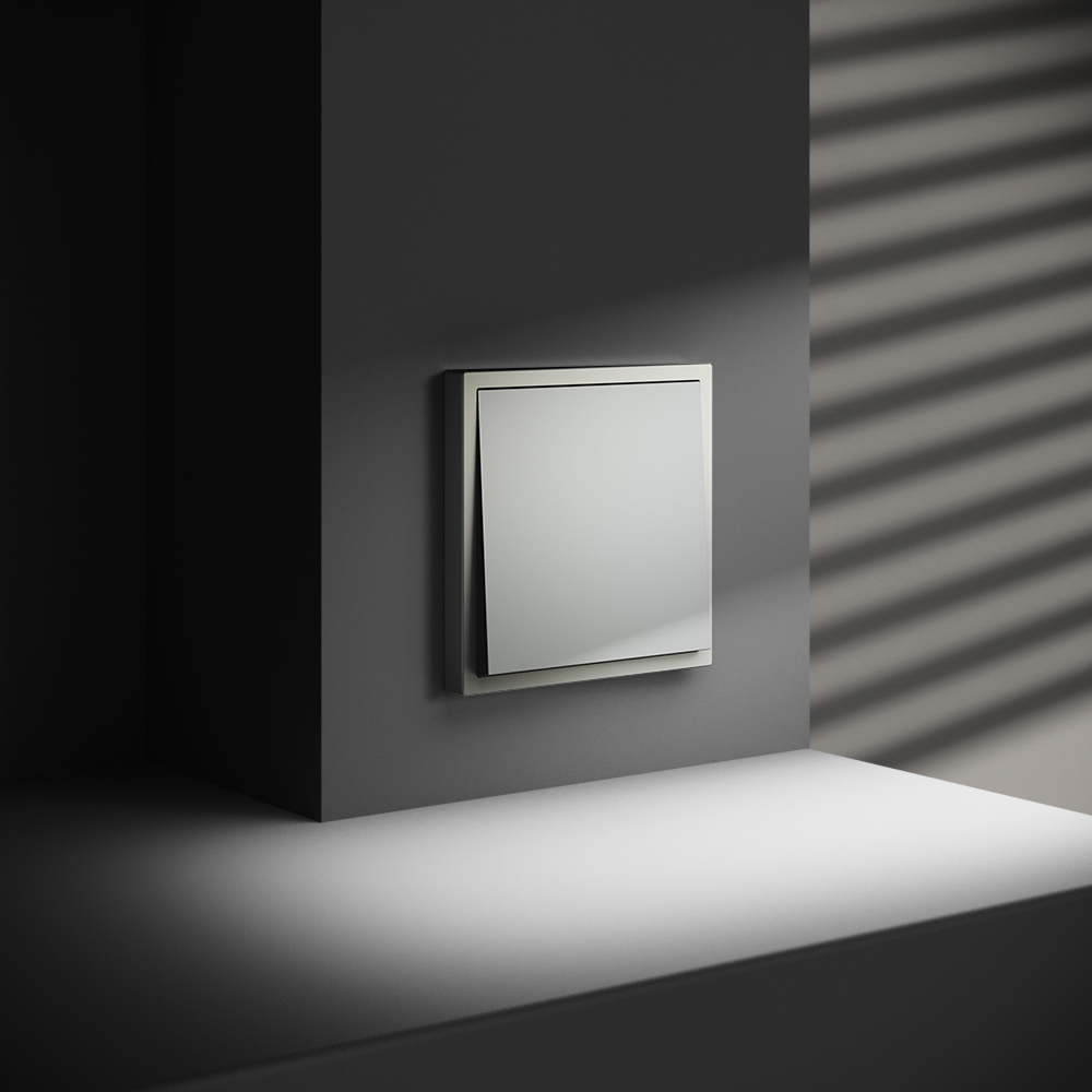 Выключатель одноклавишный встраиваемый проходной Voltum S70 Сталь VLS010305 — изображение 4