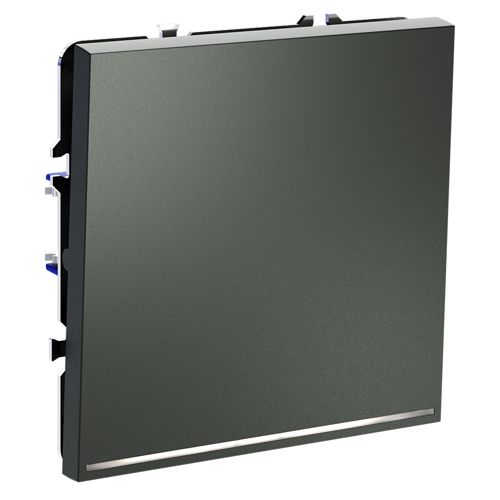 Выключатель одноклавишный встраиваемый проходной Voltum S70 с подсветкой Титан VLS010406 — изображение 2