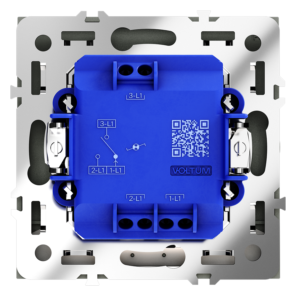 Выключатель одноклавишный встраиваемый проходной Voltum S70 с подсветкой Титан VLS010406 — изображение 3