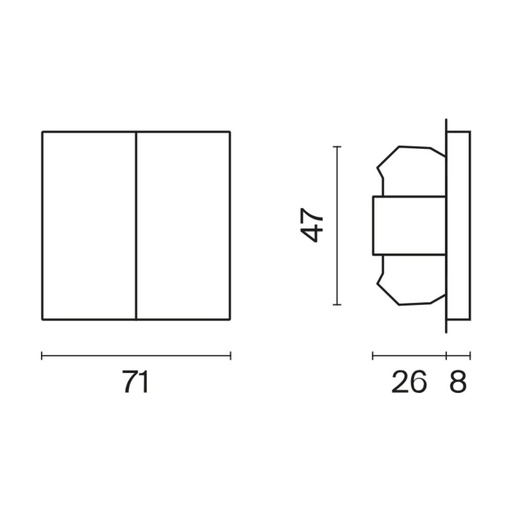 Выключатель двухклавишный встраиваемый Voltum S70 Шелк VLS020104 — изображение 6