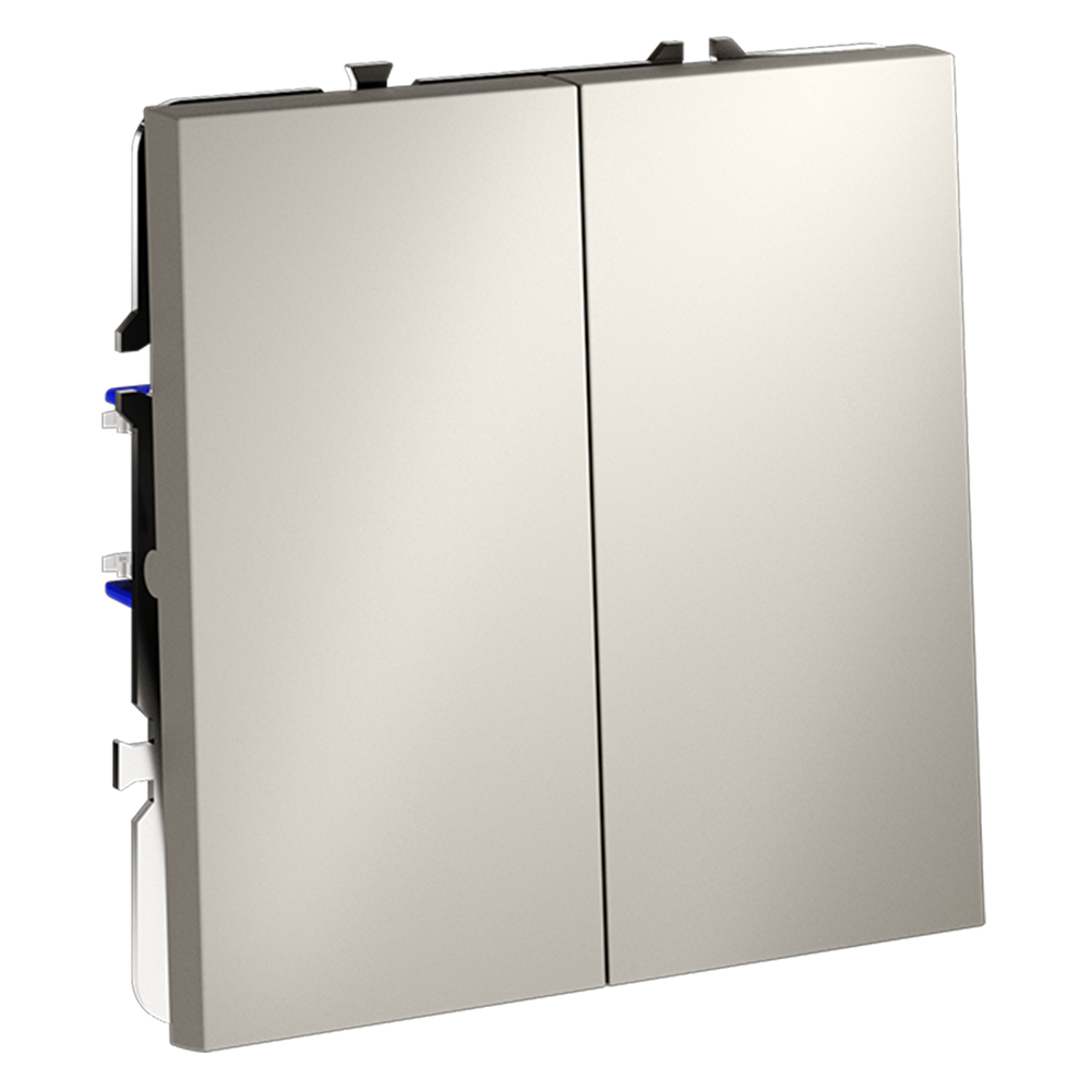 Выключатель двухклавишный встраиваемый проходной Voltum S70 Кашемир VLS020303 — изображение 2