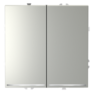 Выключатель двухклавишный встраиваемый проходной Voltum S70 с подсветкой Сталь VLS020405