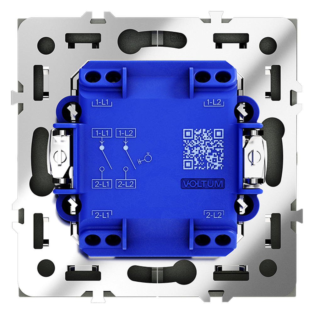 Выключатель двухклавишный встраиваемый с самовозвратом Voltum S70 Титан VLS020606 — изображение 3