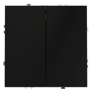 Выключатель двухклавишный встраиваемый с самовозвратом Voltum S70 Черный матовый VLS020608