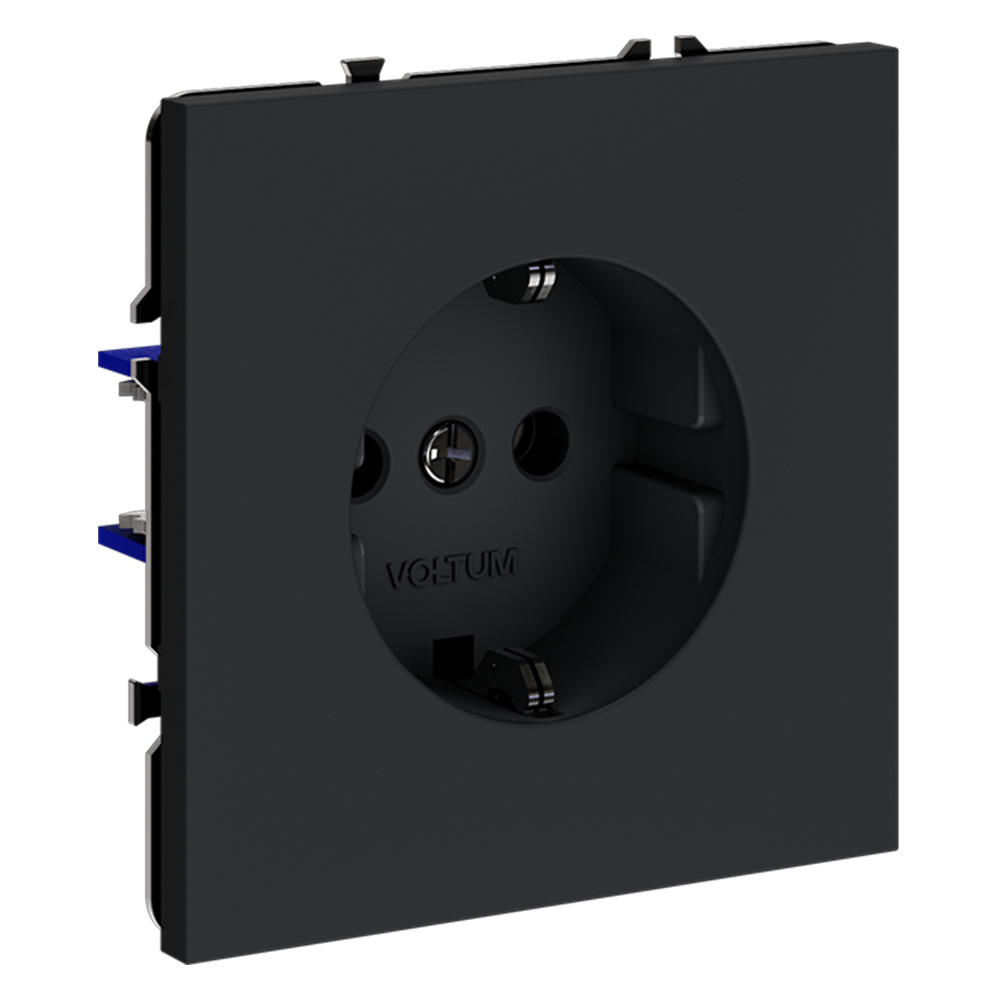 Розетка встраиваемая Voltum S70 с заземлением Soft touch Графит VLS040107 — изображение 2