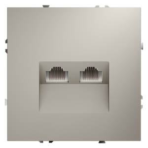 Розетка встраиваемая двойная Ethernet Voltum S70 RJ45+RJ45 Cat.6 Кашемир VLS060203