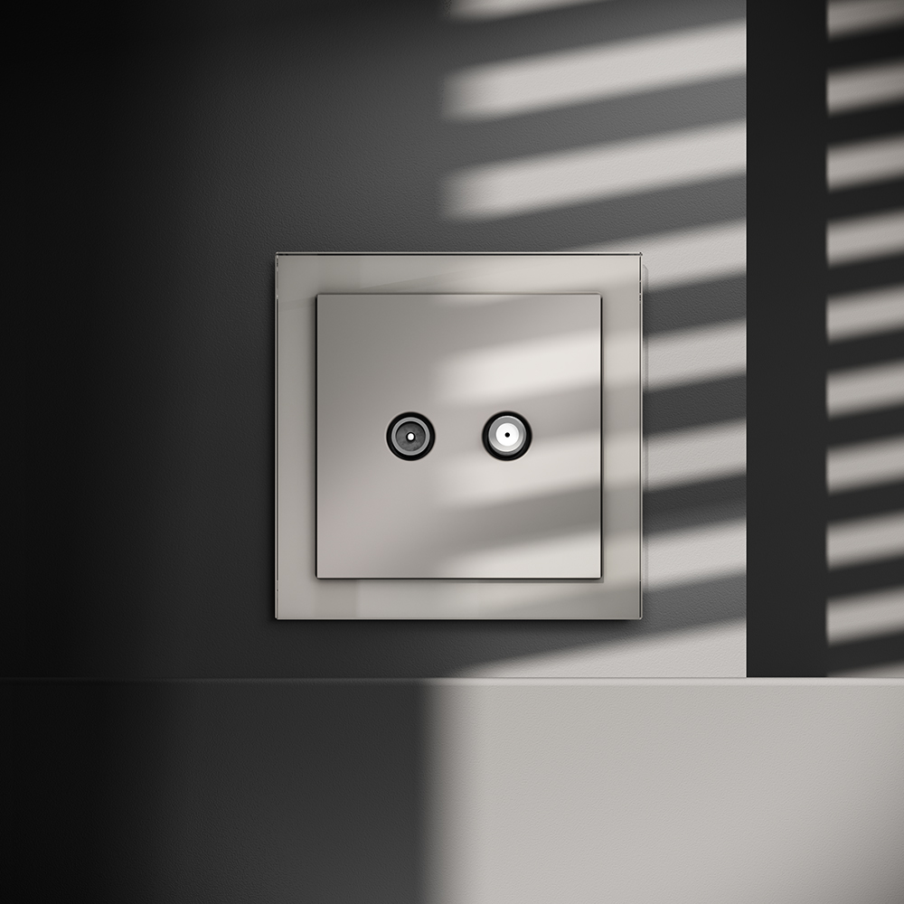 Розетка встраиваемая TV-SAT Voltum S70 оконечная Кашемир VLS060403 — изображение 4