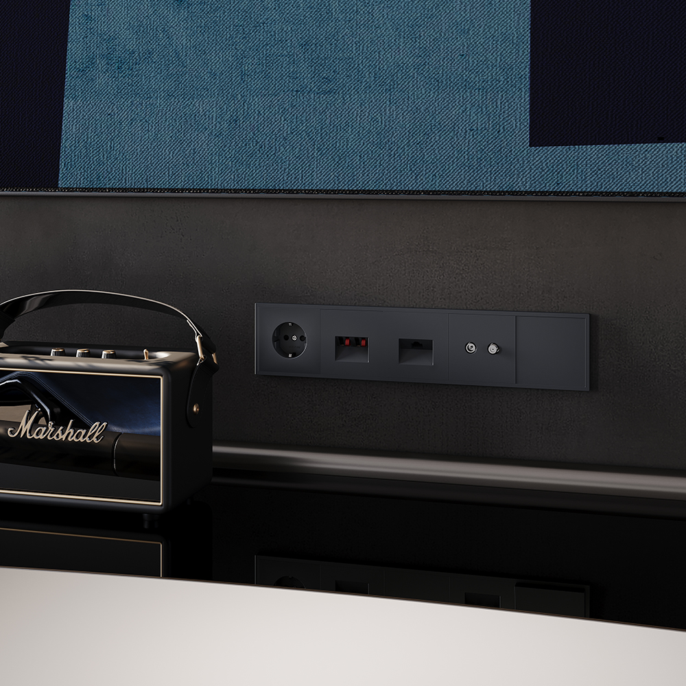 Рамка пластиковая Voltum S70 на 5 постов Графит глянцевый VLS100507 — изображение 3