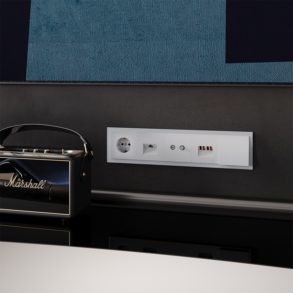 Рамка стеклянная Voltum S70 на 5 постов Белый матовый VLS110502 — изображение 3