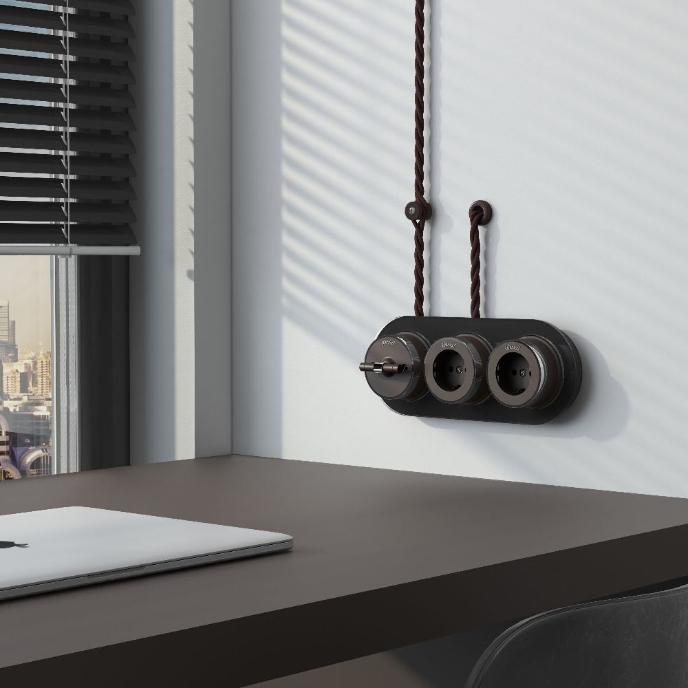 Втулка для вывода кабеля из стены Werkel Ретро 2 шт. Коричневый W6421114 — изображение 2